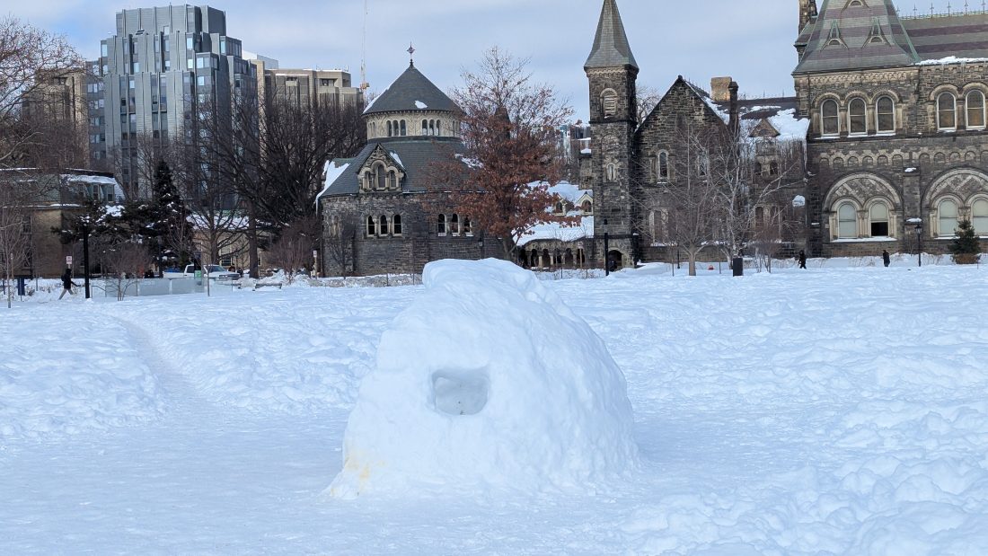 Snowy day view from Front Campus