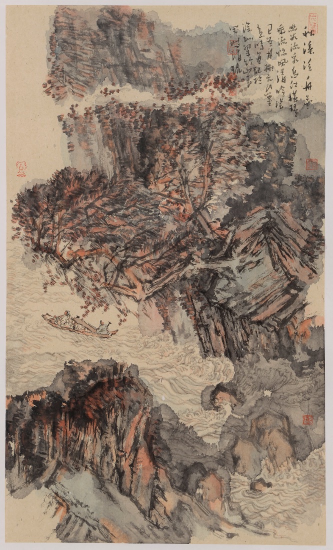 秋溪泛舟圖