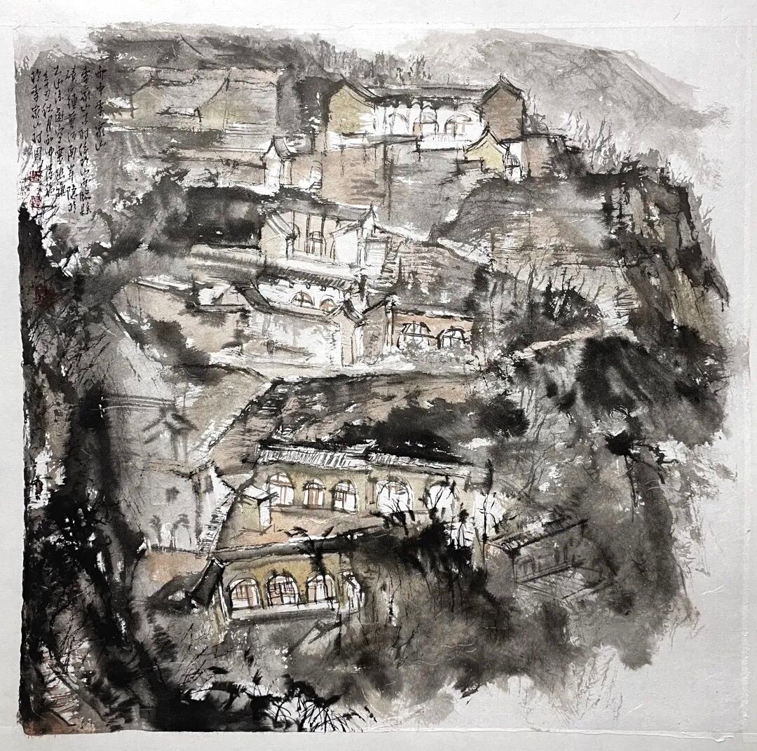 《李家山》, ink landscape of Li Family Village