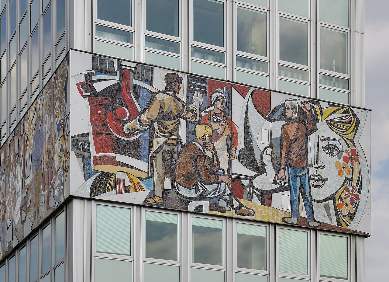 Walter Womacka's mosaic frieze Unser Leben on the Haus des Lehrers, Berlin-Alexanderplatz