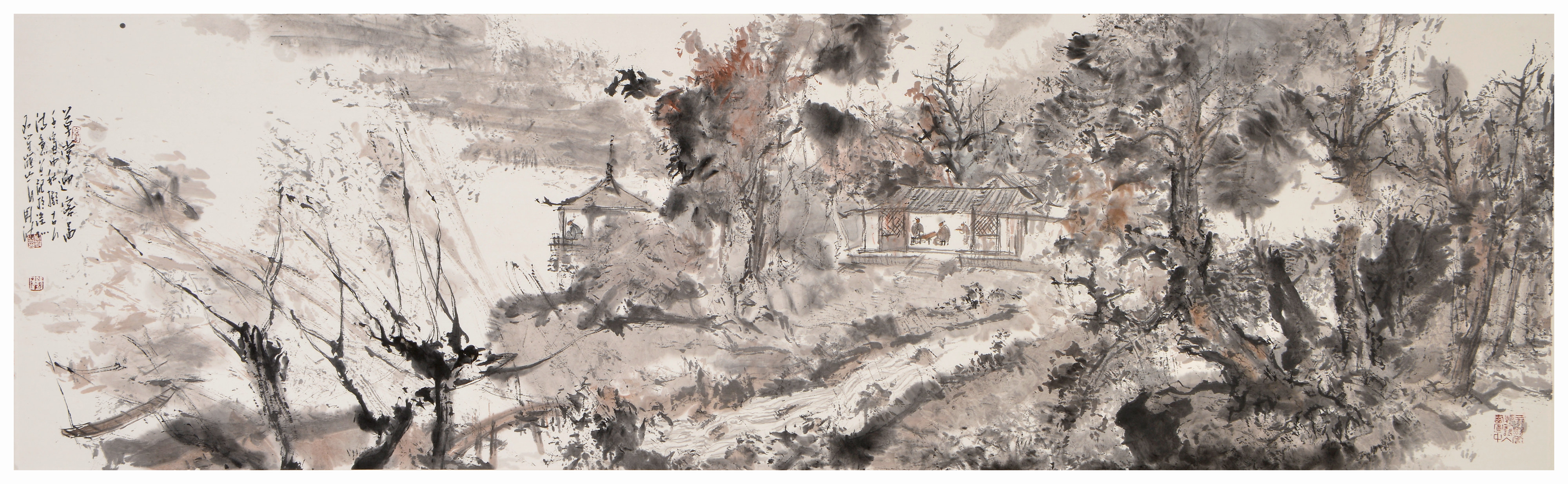 草堂迎客圖