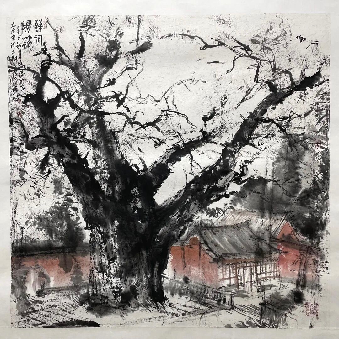 《晋祠隋槐》, an ancient locust tree at Jinci Temple