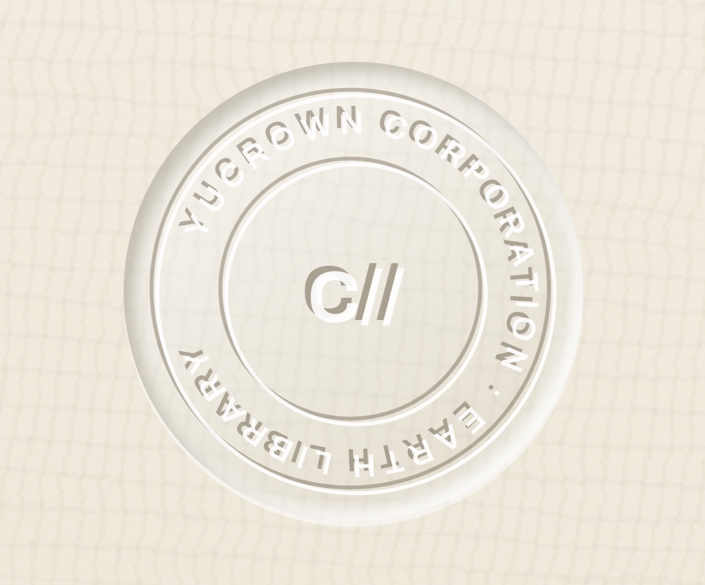 Embossed seal: YuCROWN Corporation, Earth Library