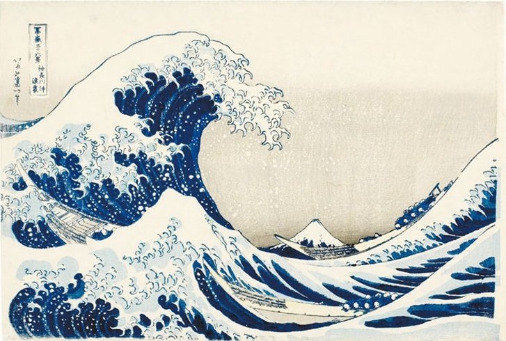 Impression of Hokusai's wave design, Honolulu Museum of Art