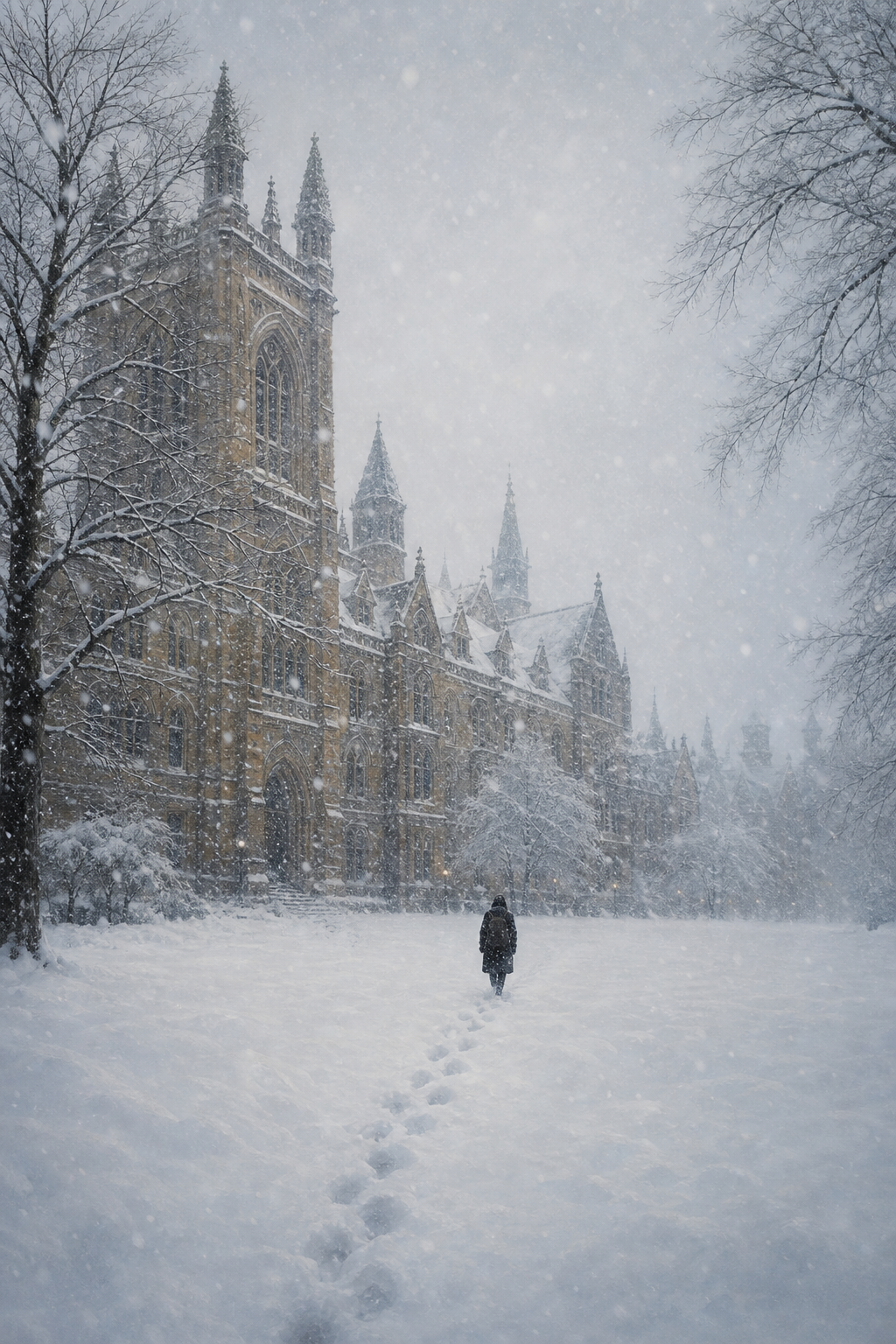 Snow clearing over Front Campus