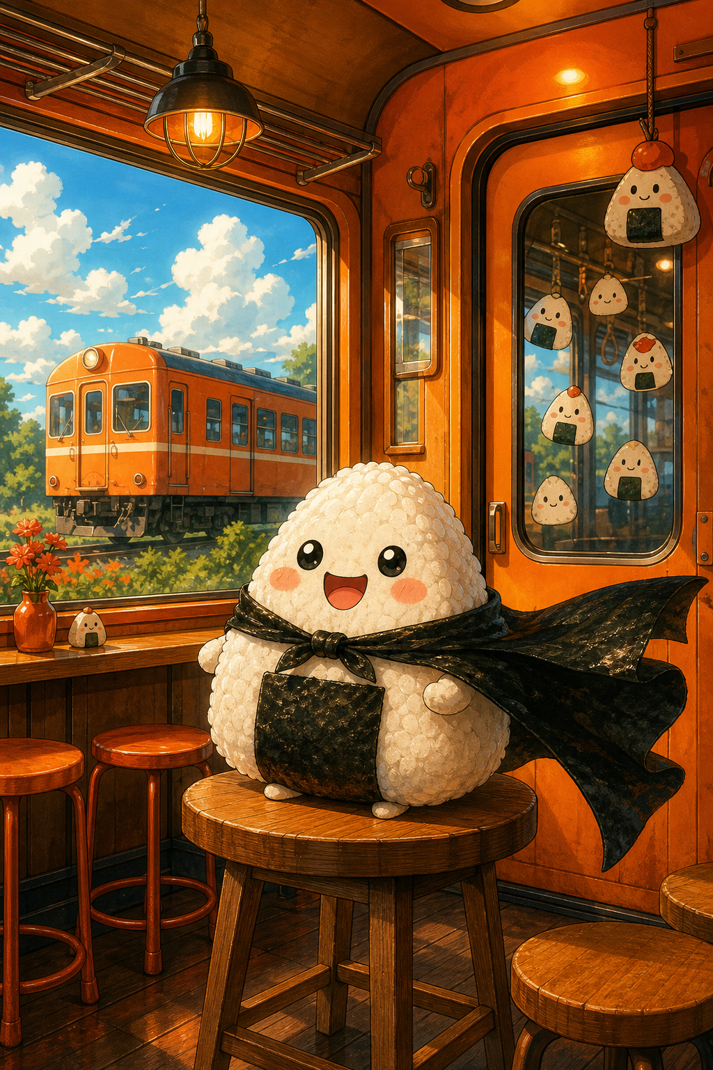 Illustrated Kofuko Station onigiri world