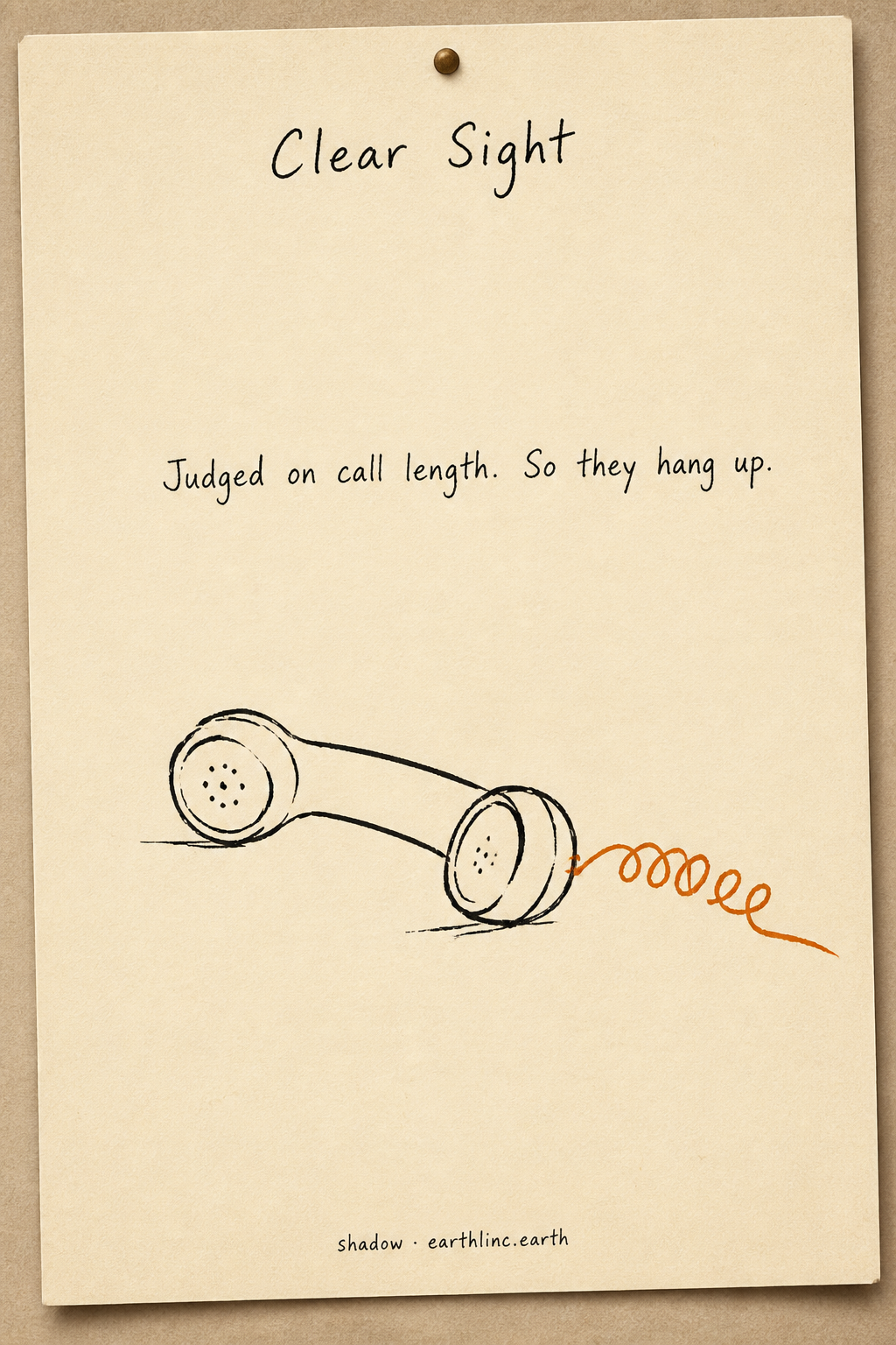 A telephone handset lying off the hook — Judged on call length, so they hang up