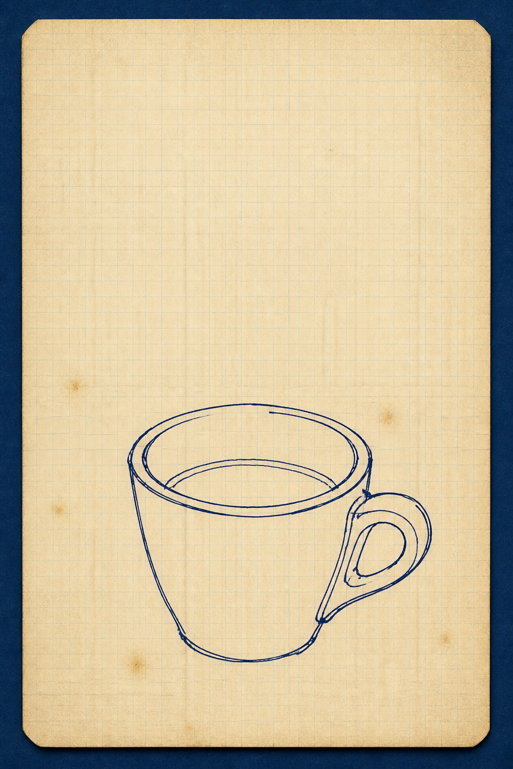 A cup of coffee gone cold with a skin on the surface